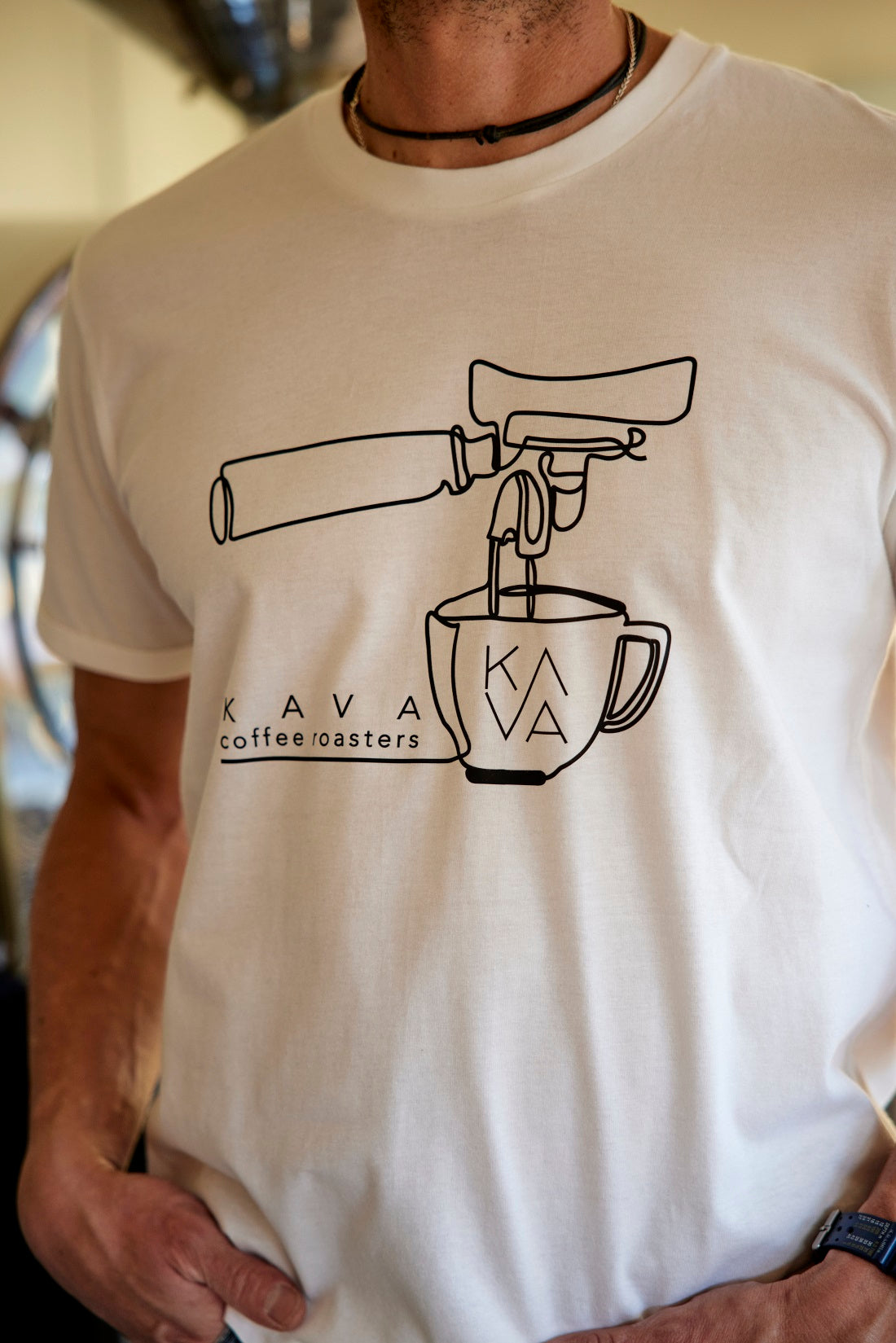 KAVA Fair-trade Shirt Herren Logo Espresso